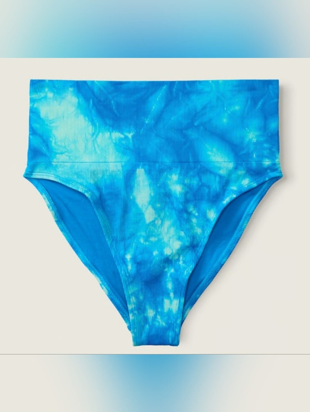 M L XL PINK Swim Seamless High Waist Bikini Bottom Blue Tie Dye
